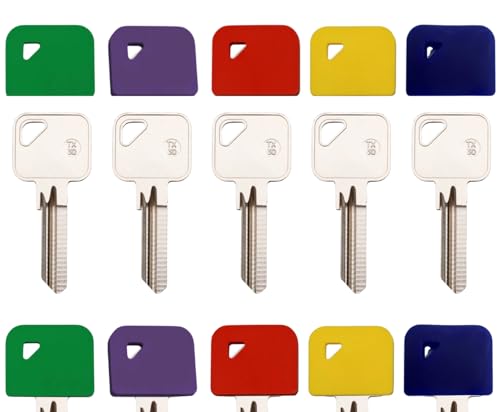 ROKEL Square Key Covers Caps 5 Pcs Coloured Silicone Key Caps (2530mm) Large Key Covers for Yale & House Door Keys Flexible Key Identifiers Key Toppers & Colour Coded Key Organiser (Square X 5)