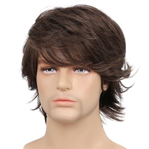Perruque courte brune synthétique résistante à la chaleur pour femme - 2