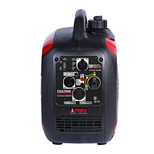 A-iPower SUA2000i 2000-Watt Portable Inverter Generator Gasoline-Powered, Red