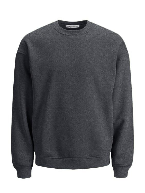 lazychunks Regular Fit Unisex Round Neck Full Sleeve Solid Sweatshirt | Winter Wear-picture-13