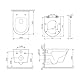 AM.PM Spülrandloses WC mit Softclose Toilettensitz, Toilette für Gäste-WC, Hänge-WC CNA1700SC Flash FlashClean aus Keramik, Wand-WC, 390mm kurz, Weiß