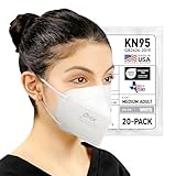 AccuMed BNX KN95 Face Mask Made in USA, KN95 Mask Disposable Particulate Protective Mask, GB2626-2019, Protection Against Dust, Pollen and Haze (20 pcs) (Earloop) (Model: E95M) White