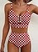 Herseas Women U Wire Two Piece Bikini Sets Floral Print Swim Suits Crisscross Back High Waisted Tummy Control Flattering Bathing Suit Fashionable Swim Outfits Summer Red Polka Dot Large
