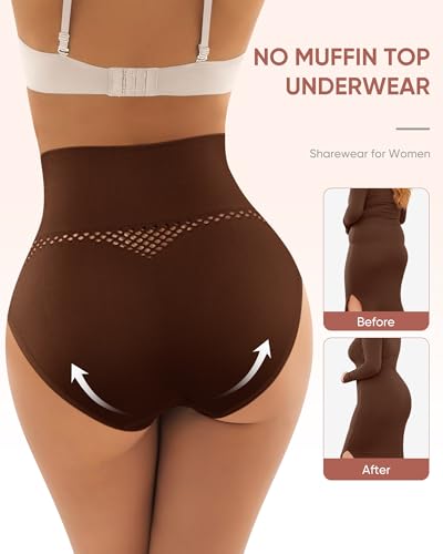 Women's Underwear 5 Pack High Waisted Tummy Control Ladies Panties Breathable Comfortable Briefs Full Coverage S-XXL2