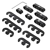 12PCS Spark Plug Wire Separators Divider Kit for 7mm 8mm Automobile Spark Plug Wire Holder with 1 L Type Wrench, Black Wires Separators Holder for Car Engine Wires Loom Divider