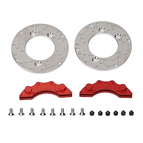 Alomejor RC Aluminum Disc Brake Caliper Set 1.4in High Simulation RC Brake Disc with Screws, Direct Replacement for 1/10 RC Cars
