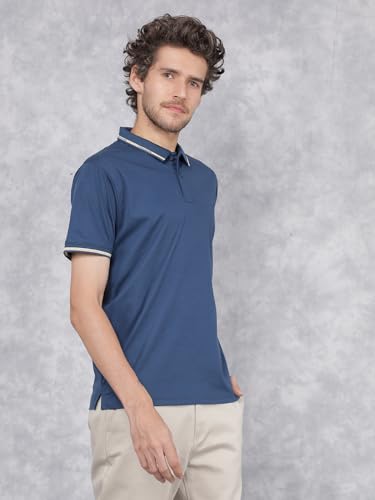 Image of Crimsoune Club Men's Blue Polo Neck T-Shirt
