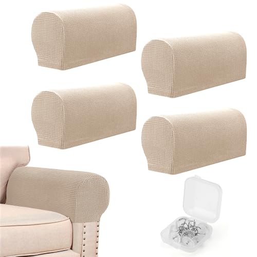 DAWRIS 4fundas para protectores de reposabrazos de sofá y sillas, fundas elásticas antideslizantes
