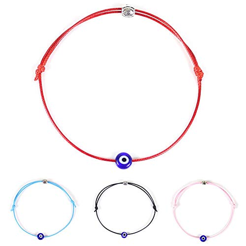 9 Pcs Evil Eye Kabbalah Anklet Braided Bracelet Turkish Eyes Handmade Adjustable Red Rope Bracelets Waterproof Lucky Amulet Friendship String Bracelets Bangles for Women Men Girls Beach Jewelry - Image 3