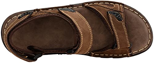 Jousen Men And Women's Sandals Leather Outdoor Beach Sandal Open Toe Water Strap Sport Sandal (Amy661 Dark Brown 12) #TOP5