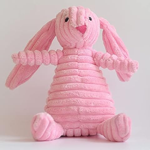 Pet squeaky plush toys relieve anxiety, soft and durable, suitable for teething training and chewing of pet puppies,Pink bunny Cover