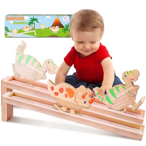 Image of Kaodezhu Montessori Wooden Walking Dinosaur Toys for 2 Year Old Boys Girls, Fidget Toys for Kids and Adults