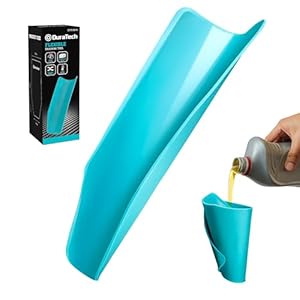 DURATECH Embudo flexible, multiusos, forma un embudo para uso automotriz, núcleo de aluminio de alta calidad mejorado y carcasa exterior de silicona gruesa, herramienta de drenaje flexible para