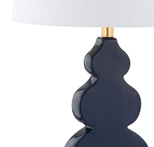Lámpara de mesa cerámica azul marino y dorado 29 pulg. miniatura 5