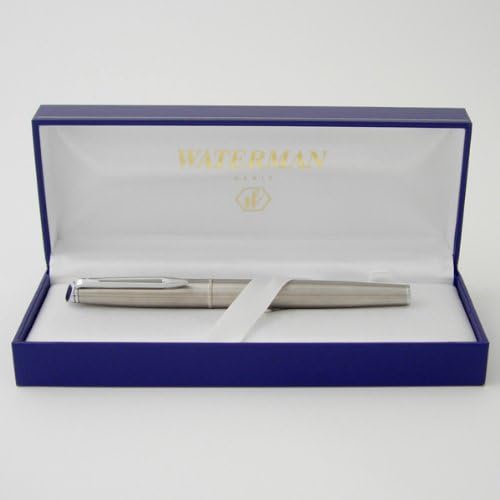 Waterman Expert Fountain Pen, Matt Silver with Black Band, Presented in the Supremely Luxurious Satin Lined Waterman Box. The Perfect Gift. Birthday Gift, Retirement Gift, Leaving Presentation Gift,