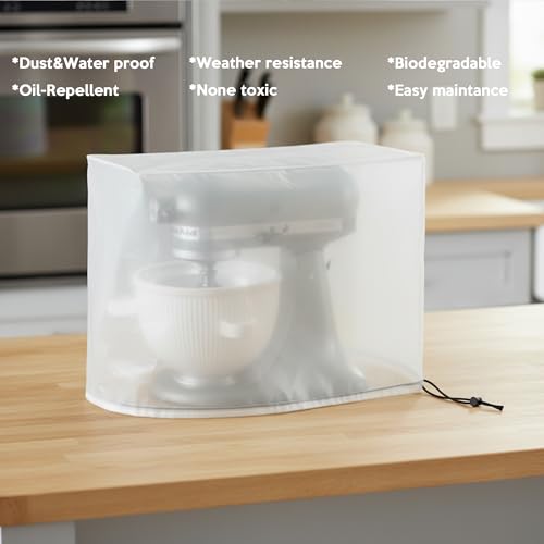 Image of Mixer Dust Cover Water Proof Protective Covers with adjustable drawstring cord, Compatible with KITCHENAID ARTISAN, Hamilton, PowerXL, Ninja, Cosori -10W x17D x20H in