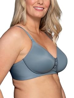 Vanity Fair Women's Full Figure Beauty Back Smoothing Bra, 4-Way Stretch Fabric, Lightly Lined Cups Up to H, Wirefree - Steele Blue, 38C