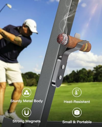 A2C Magnetic Cigar Holder for Golf Cart 4-In-1, Adjustable Metal Clip with Solid Divot Tool Fits EZGO Club Car Yamaha Icon, Golf Cart Accessories Gift for Men Golfers - Image 3