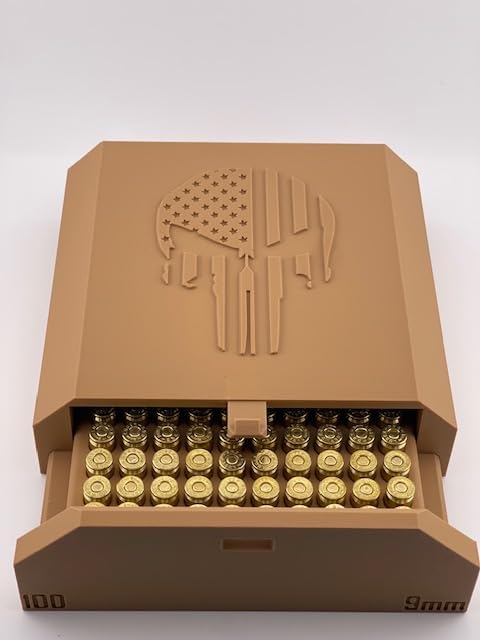 Generic 9MM Ammo Box (100 Round) (Punisher Skull) (Army Beige)