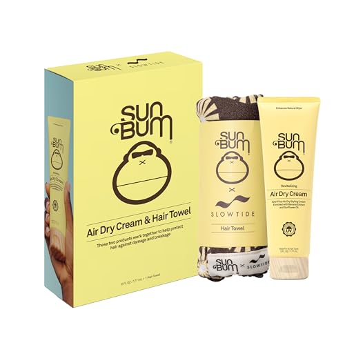 Sun Bum Revitalizing Air Dry Hair Cream with Microfiber Hair Towel - 6 oz - image 1