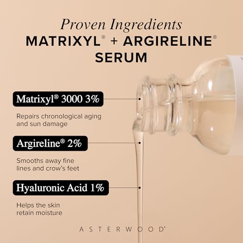 Asterwood Matrixyl 3000 + Argireline Serum for Face - Multi Peptide Serum with Hyaluronic Acid - Anti-Aging, Wrinkle Reducing, Collagen Boosting - Fragrance-Free - 1 Fl Oz - Image 4