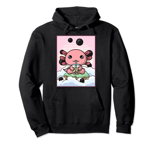 Kawaii Axolotl Thé au lait Boba Xolotl Japanese Aesthetic Sweat à Capuche