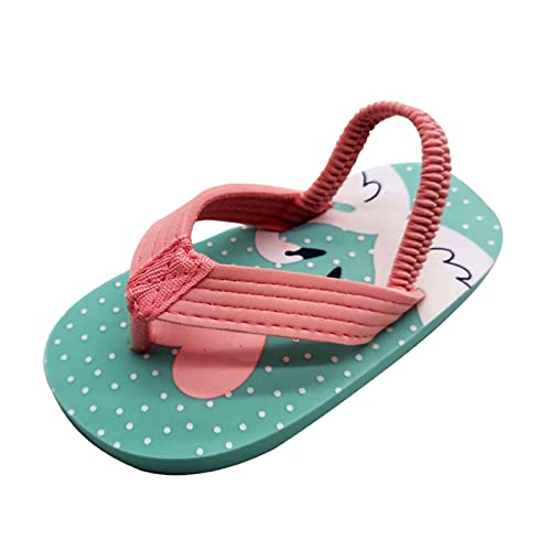 Children Strap Flip Summer Eva Sandals & Flops Boys Shoes Toddler Girls with Adjustable Youth Shower (Green, 2.5-3Years)
