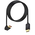 MysRuida 52Gbps DisplayPort 2.1 Cable 6ft, 16K@30Hz/8K@120Hz/4K@240Hz 165Hz 144Hz, 3D, Dynamic HDR, Dolby eARC, Up Angle DP Male for FreeSync G-Sync Gaming Monitor, PS5/4, Nvidia RTX, AMD Radeon XT