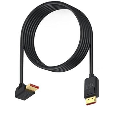 MysRuida 52Gbps DisplayPort 2.1 Cable 6ft, 16K@30Hz/8K@120Hz/4K@240Hz 165Hz 144Hz, 3D, Dynamic HDR, Dolby eARC, Up Angle DP Male for FreeSync G-Sync Gaming Monitor, PS5/4, Nvidia RTX, AMD Radeon XT