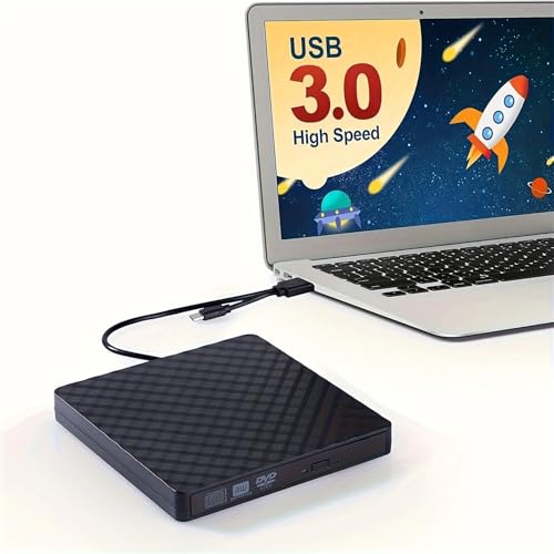 Lector de CD DVD externo USB 3.0 de alta velocidad con cable integrado tipo C 5