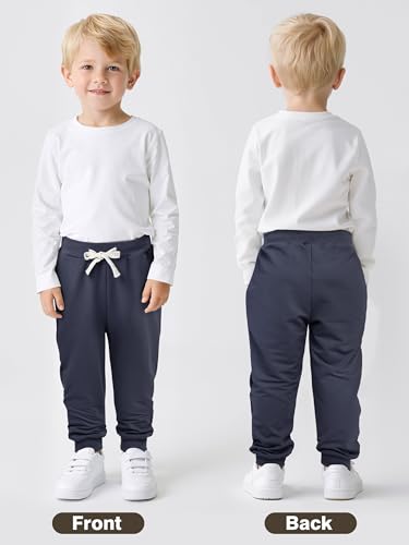 Resinta 4 Pack Toddler Boys Sweatpants Kids Pull On Casual Pants Athletic Joggers with Drawstring Pockets for Boys4