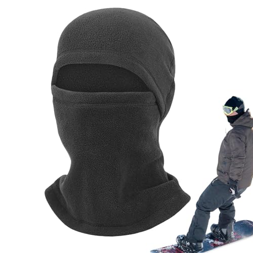 Seyrnicay Gorro de invierno con cubierta facial, transpirable, para ciclismo, resistente al viento, para esquí, ciclismo, calentador de cuello, cubierta de cabeza deportiva, Negro, Refer to