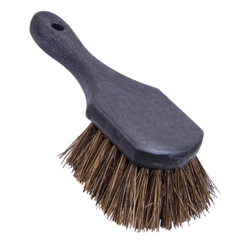 Quickie Rough Surface Gong Brush, 8.5 Inch Handle, Coarse, Palmyra Fibers, Perfect for Rough Surfaces, Steel Buckets, Patios, Concrete