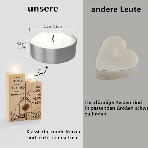KAAYEE Heart Shaped Candle Holder - New Home and Housewarming Gift for Friends, Women, Couple, Family - Home Adventure Memories Present