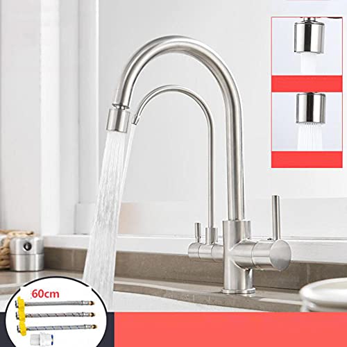 Robinet cuisine 3 voies avec mode douche orientable pour eau filtrée