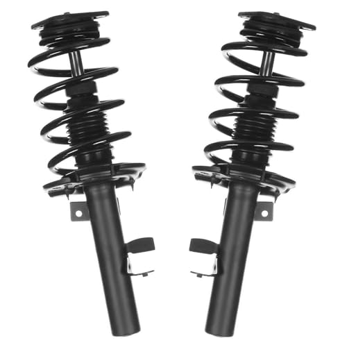 Image of Detroit Axle - Front Struts Rear Shocks for Ford 2014-2018 Transit Connect, 2 Complete Struts with Coil Spring Assembly 2 Shock Absorbers Assembly 2015 2016 2017 Replacement