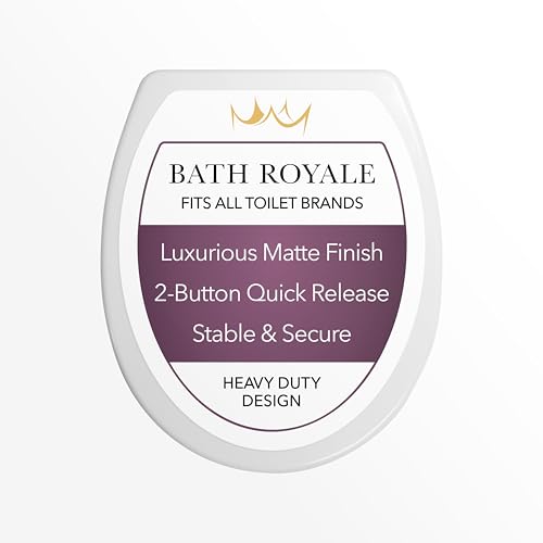 Toilet Seat Round BATH ROYALE BR283-00 White MasterSuite Round Toilet Seat Slow Close, Replacement Toilet Seat Fits All Toilet Brands including Kohler, Toto and American Standard