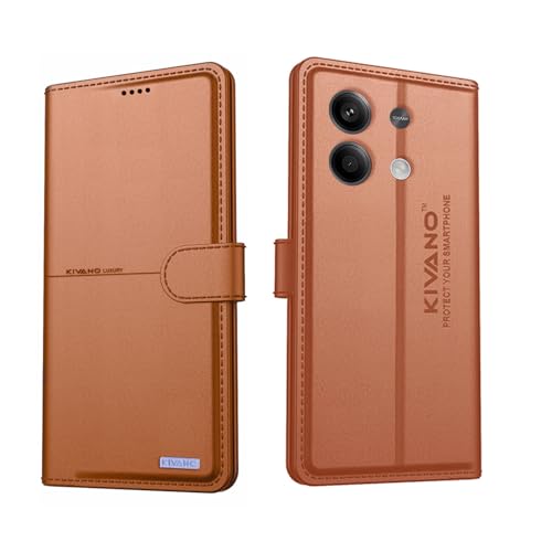 Image of Compatible with Poco M6 Plus 5G / Redmi 13 5G Flip Cover | Leather Finish | Inside Pockets & Inbuilt Stand | Shockproof Wallet Style Magnetic Closure Back Cover Case