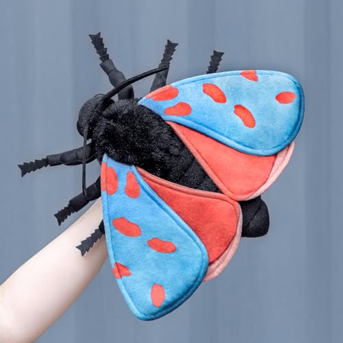 lilizzhoumax blue cinnabar moth Plush Toy 27cm/11inch Realistic Stuffed Animal Moth Plush Toy Cute Super Soft Insect Silk Moth Home Decoration Animal Toys Gift for Kids Boys Girls - Image 3