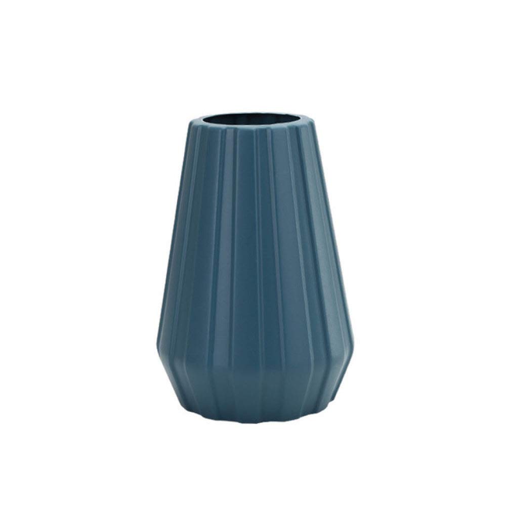 Vase en plastique incassable bleu anti-céramique résistant aux éclats