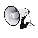 Photo Gallery hllo megafono 111db con sirena, microfono staccabile e controllo volume, bianco Photo Gallery hllo megafono 111db con sirena, microfono staccabile e controllo volume, bianco