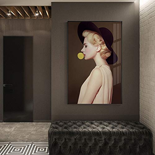 Decoratief Canvas Nordic Modern Portrait Wall Art Female Model Canvas Schilderen for Home Decor van de Muur voor… - Afbeelding 4