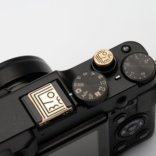 Abstract Graffiti Style hot Shoe Cover Shutter Decorative Button for Fujifilm XT200 XPRO3 XPRO2 XT4 XT5 XE3 XE4 XT50 XT30 XT200 XT20 X Series (Copper Alloy-Set)