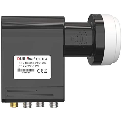 DUR-line UK 104-4+3 Teilnehmer LNB - 4X SCR/Einkabel/Unicable + 3Legacy LNB - digital mit Wetterschutz, Full HD, 4K, 8K