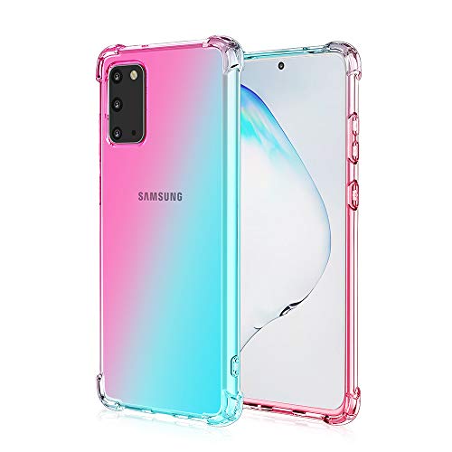 Samsung Galaxy S20 Case Clear TPU Ultra Slim Shockproof Pink and Green Gradient