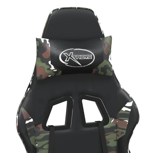 Sedia Gaming Massaggio Poggiapiedi Nero e Mimetico Similpelle - Sedia gaming - Immagine 6