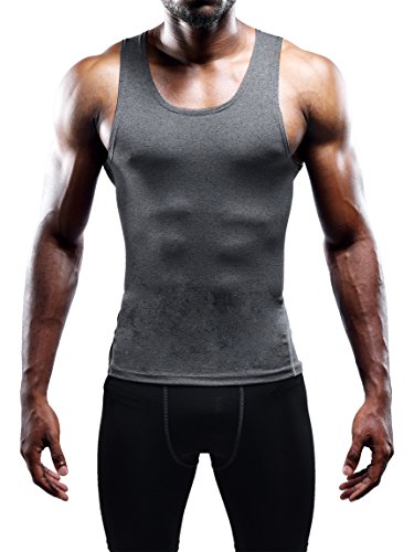 Image of NELEUS Men's 3 Pack Athletic Compression Under Base Layer Sport Tank Top
