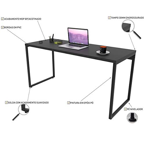 Escrivaninha Trevalla Kuadra Me150-E10 Industrial 150cm Preto Onix