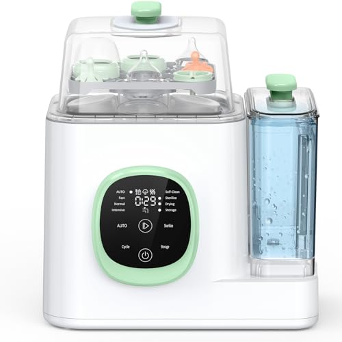 Xaproo Baby Bottle Washer, Sterilizer & Dryer, All-in-One Cleaning Machine for Bottles, Pump Parts & Baby Essentials, 19 Min Rapid Wash & Auto Mode, 60...