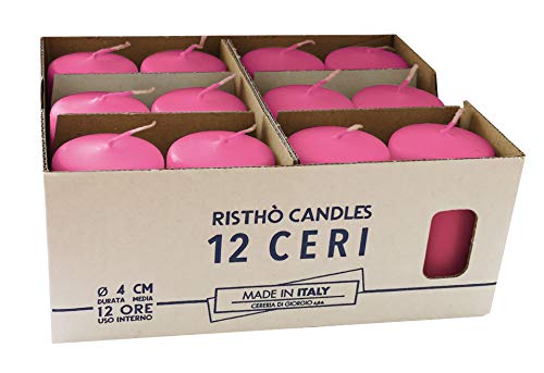 Risthò 56200_16 Kerzen, Wachs, Fuchsia, 4 cm, 12